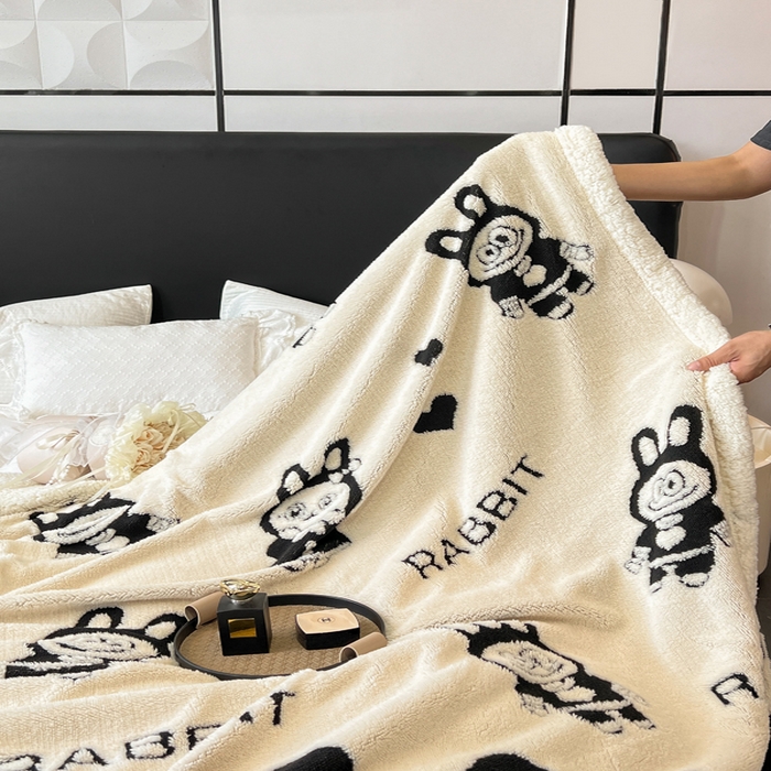 91家纺网 家纺一手货源 找家纺 美洲琳 2025新款羊羔绒复合简约现代休闲毯 布布