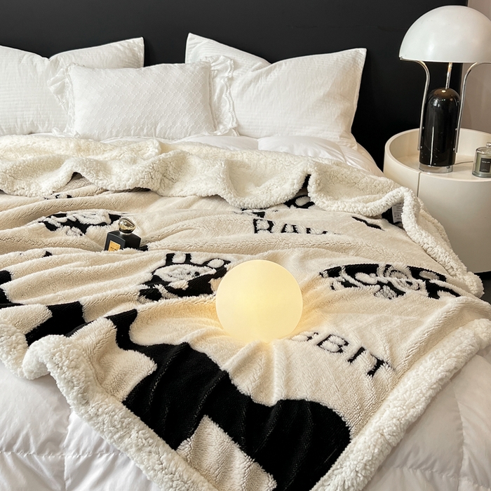 91家纺网 家纺一手货源 找家纺 美洲琳 2025新款羊羔绒复合简约现代休闲毯 布布