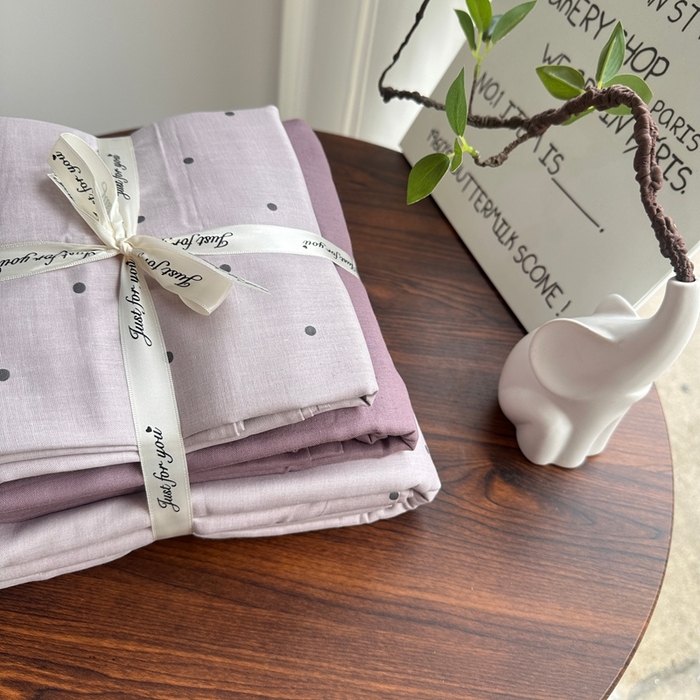 91家纺网 家纺一手货源 找家纺 爱思佳 2024新款A类母婴全棉双层纱印花四件套直播热卖系列-系列二 芋泥波波