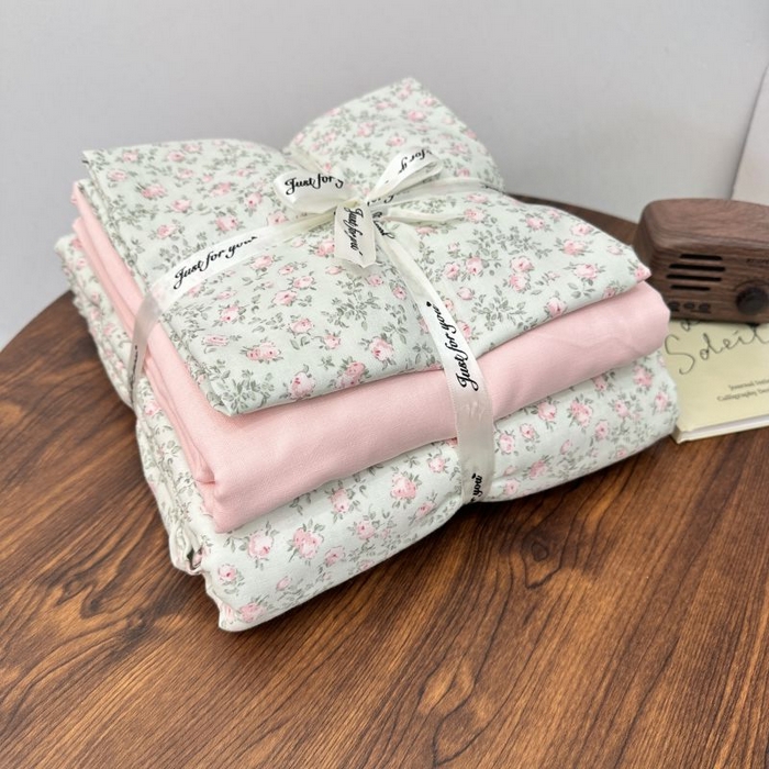 91家纺网 家纺一手货源 找家纺 爱思佳 2024新款A类母婴全棉双层纱印花四件套直播热卖系列-系列二 早春来信