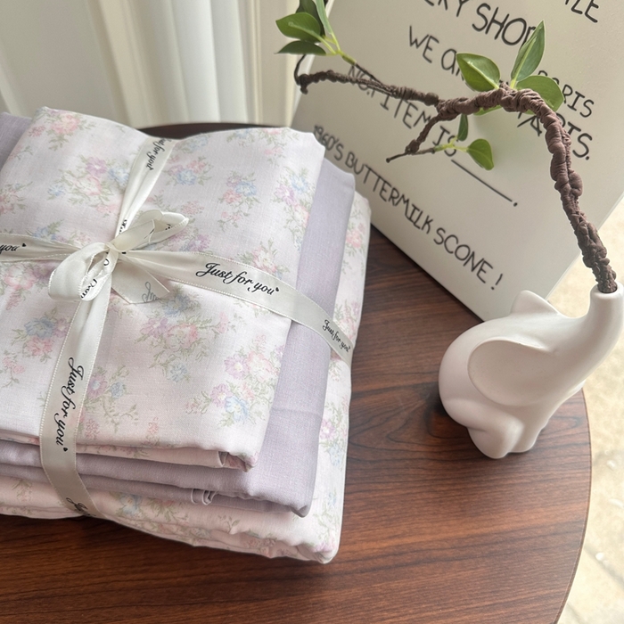 91家纺网 家纺一手货源 找家纺 爱思佳 2024新款A类母婴全棉双层纱印花四件套直播热卖系列-系列二 朱丽叶