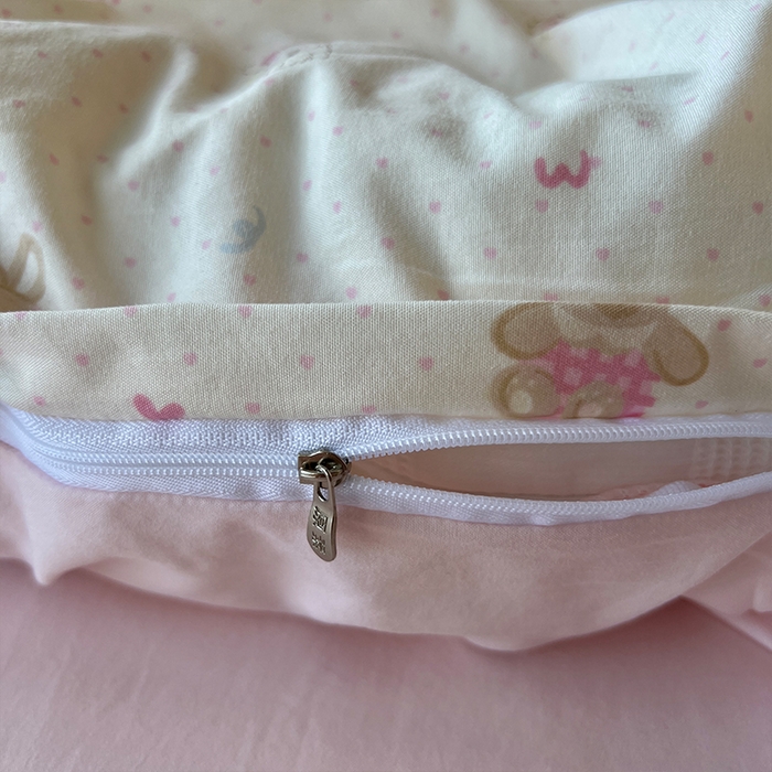 91家纺网 家纺一手货源 找家纺 原素 2025学生季专属双拼印花水洗棉双层纱四件套 豆豆米乐