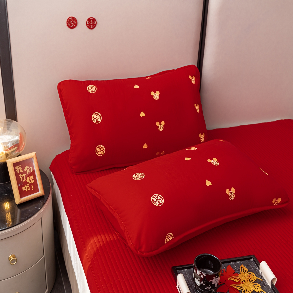 91家纺网 家纺一手货源 找家纺 （总）卓缦家纺 2025新款婚庆枕套