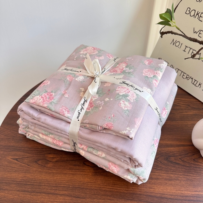 91家纺网 家纺一手货源 找家纺 （总）爱思佳 2024新款A类母婴全棉双层纱印花四件套直播热卖系列三 叠拍图