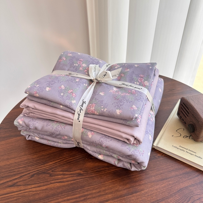 91家纺网 家纺一手货源 找家纺 （总）爱思佳 2024新款A类母婴全棉双层纱印花四件套直播热卖系列三 叠拍图