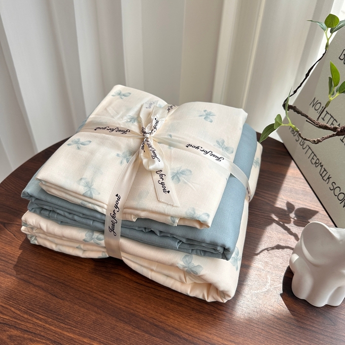 91家纺网 家纺一手货源 找家纺 （总）爱思佳 2024新款A类母婴全棉双层纱印花四件套直播热卖系列三 叠拍图