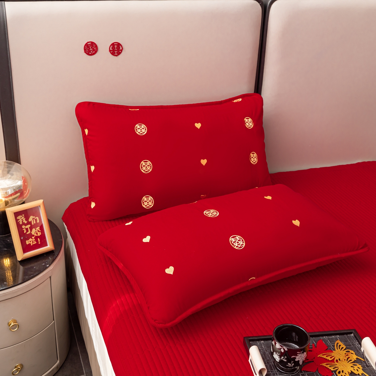 91家纺网 家纺一手货源 找家纺 （总）卓缦家纺 2025新款婚庆枕套