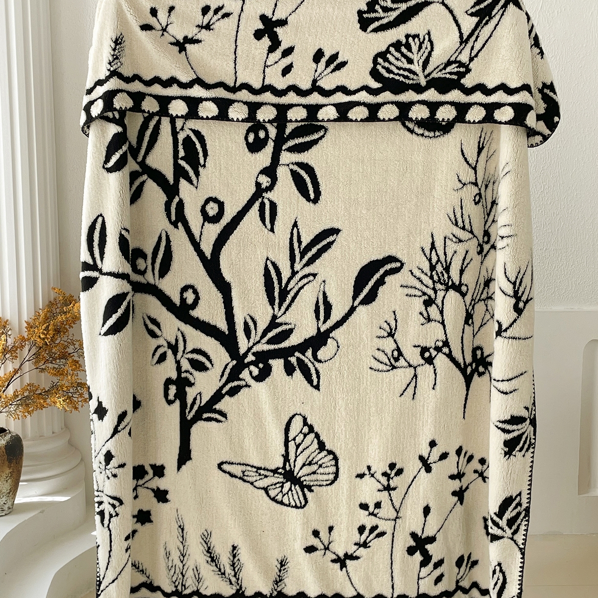 十里居 2025新款双面印花舒棉绒毛毯多功能盖毯沙发毯跨境毛毯 蝴蝶树