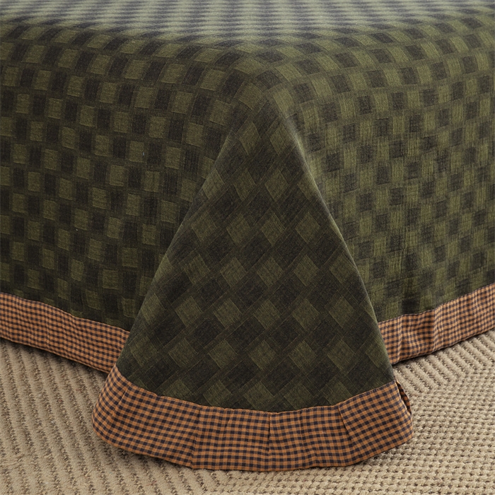 91家纺网 家纺一手货源 找家纺 （总）双层纱家居 2025新款格子款双层纱四件套