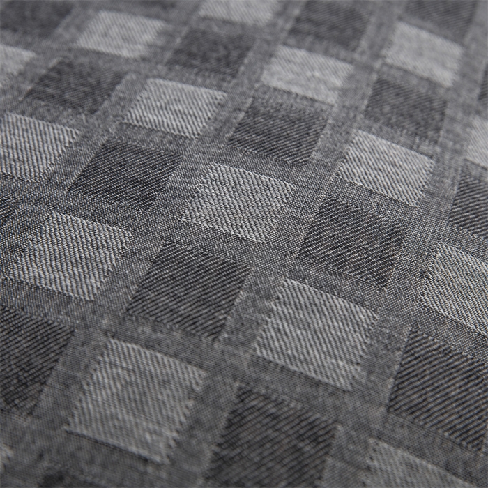 91家纺网 家纺一手货源 找家纺 双层纱家居 2025新款格子款双层纱四件套 朦胧格浅灰