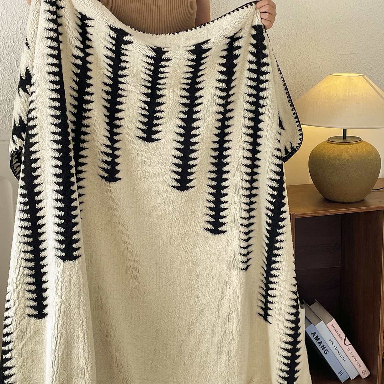 91家纺网 家纺一手货源 找家纺 十里居 2025新款双面印花舒棉绒毛毯多功能盖毯沙发毯跨境毛毯 节节高