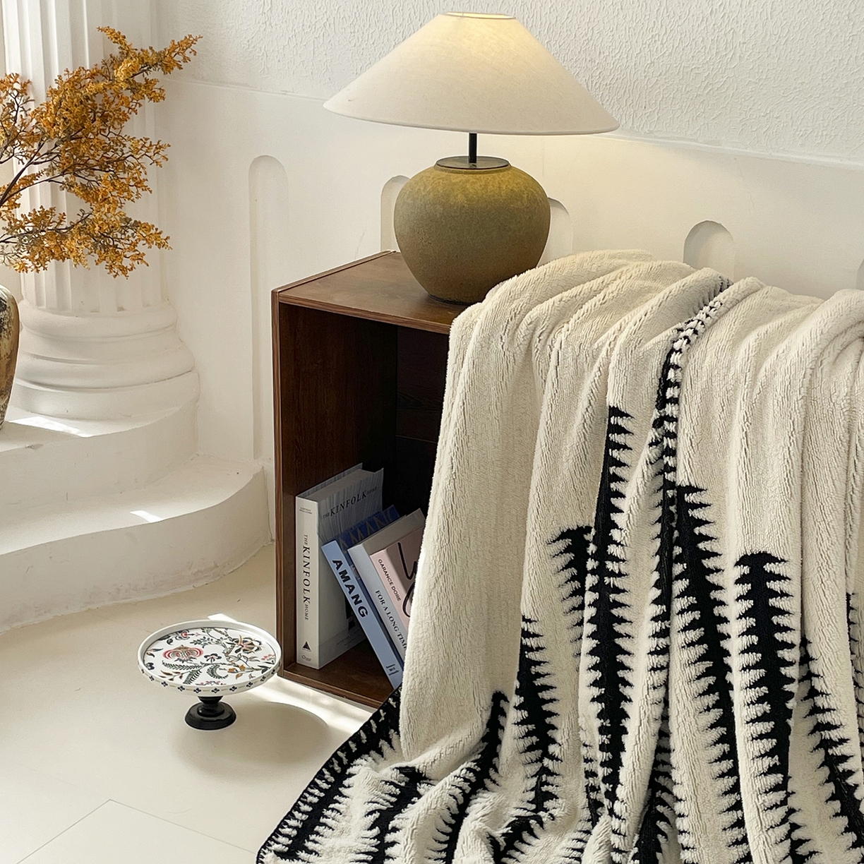 91家纺网 家纺一手货源 找家纺 十里居 2025新款双面印花舒棉绒毛毯多功能盖毯沙发毯跨境毛毯 节节高