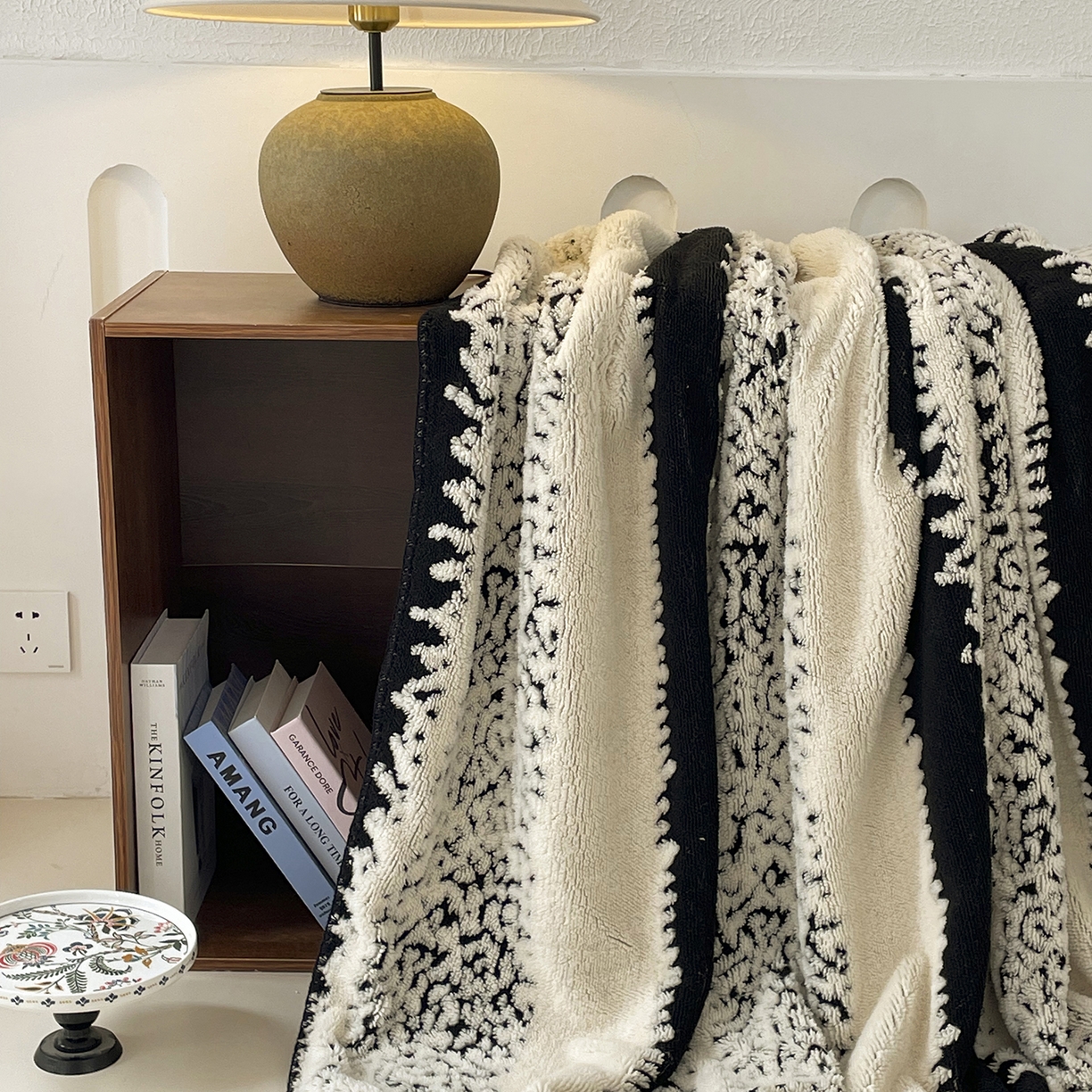 91家纺网 家纺一手货源 找家纺 十里居 2025新款双面印花舒棉绒毛毯多功能盖毯沙发毯跨境毛毯 时光条