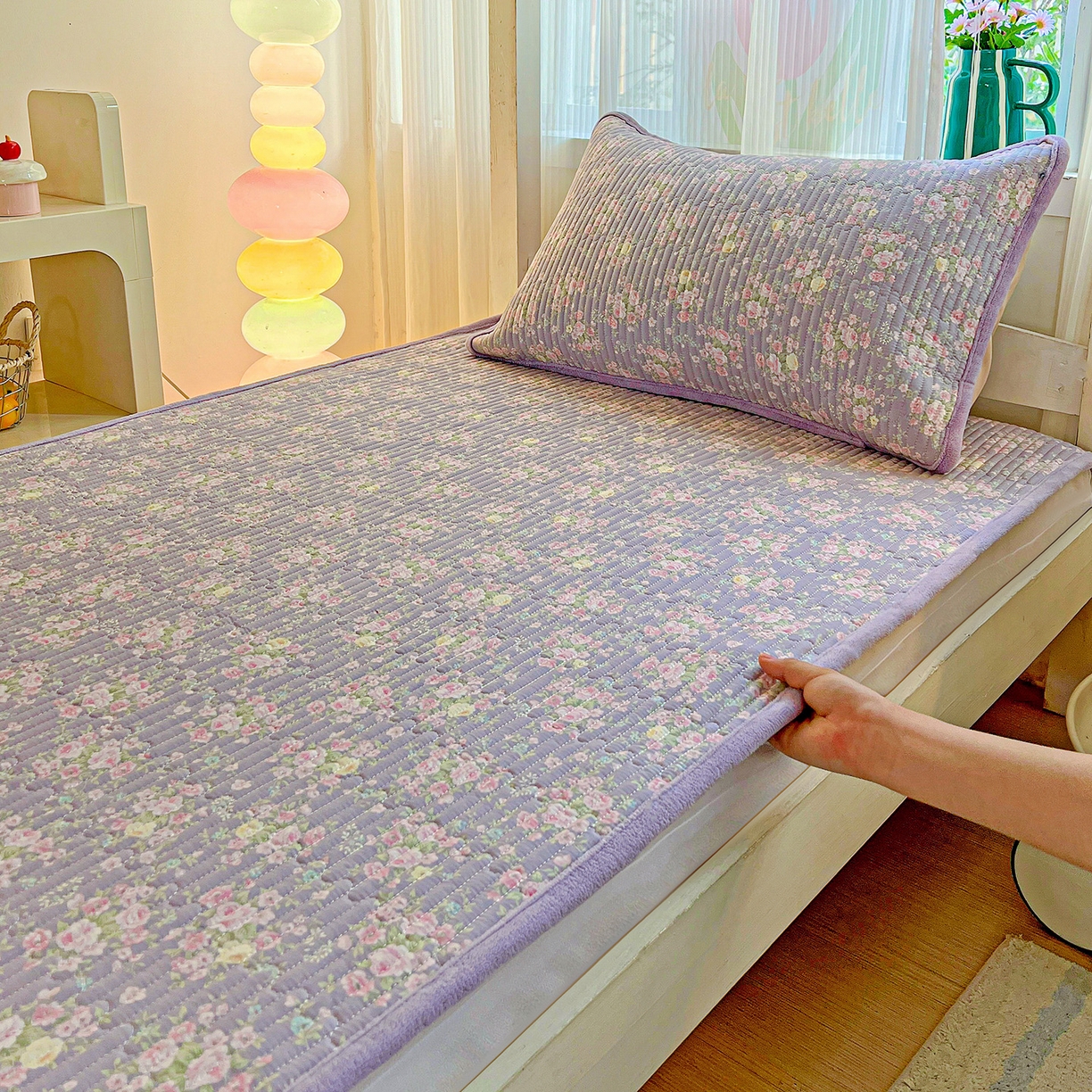 91家纺网 家纺一手货源 找家纺 （总）恒尚居 2025新款学生床盖纯棉牛奶绒正反两用夹棉床单床垫-秋冬款-四季通用【系列一】