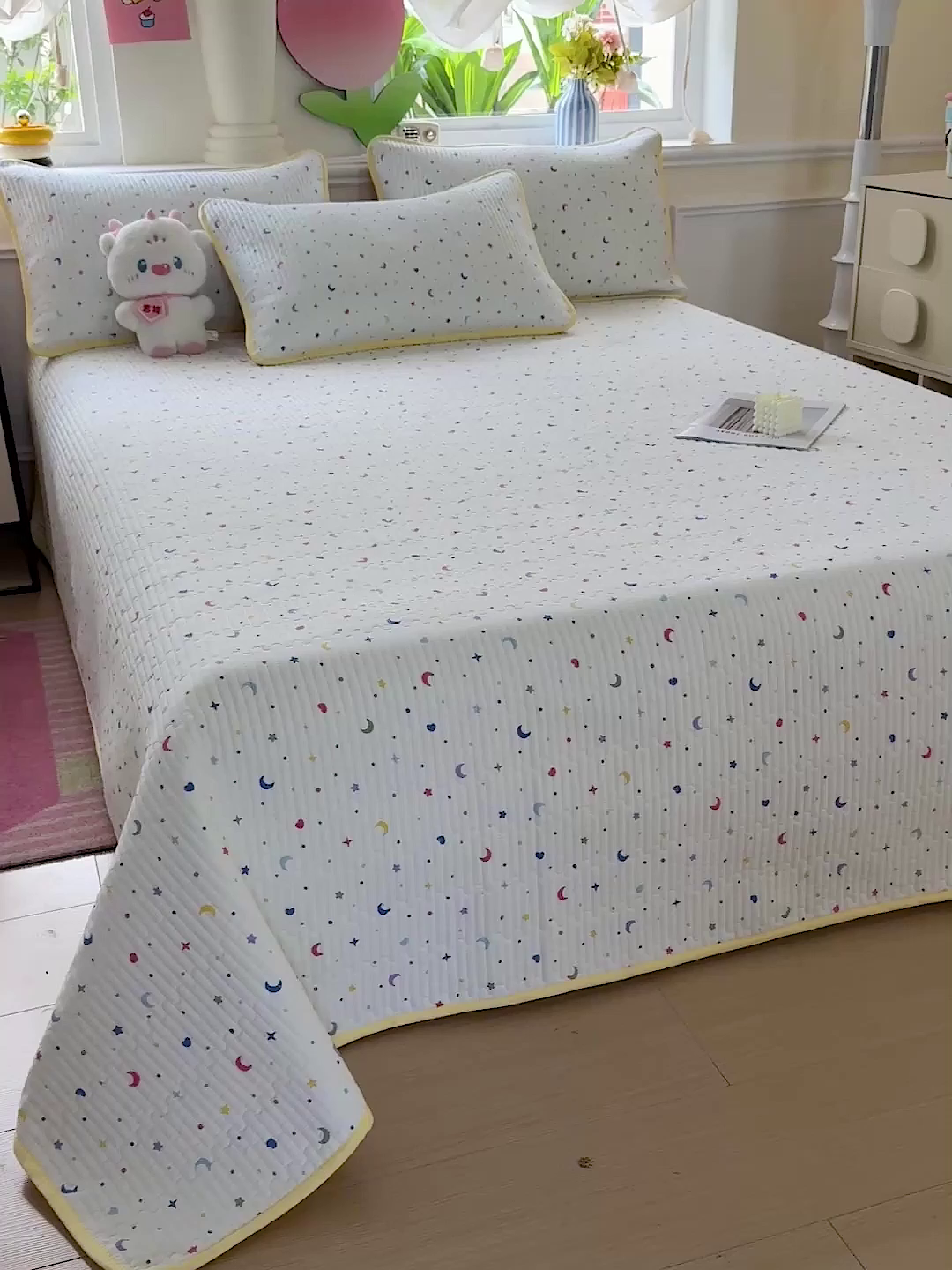 91家纺网 家纺一手货源 找家纺 （总）恒尚居 2025新款双层纱床盖床盖单品单床盖云感夹棉床单床垫软床垫-四季款【系列二】