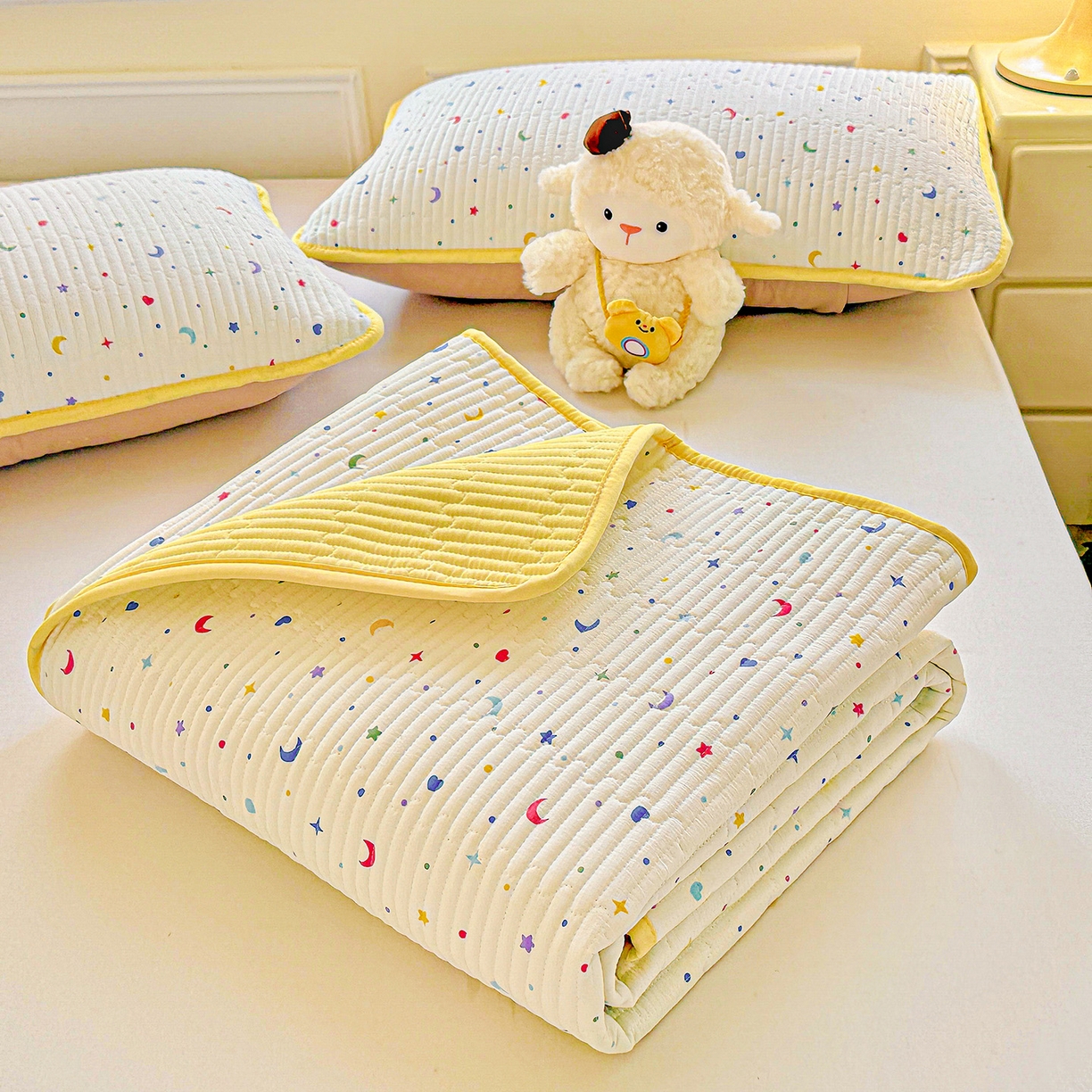 91家纺网 家纺一手货源 找家纺 （总）恒尚居 2025新款双层纱床盖床盖单品单床盖云感夹棉床单床垫软床垫-四季款【系列二】