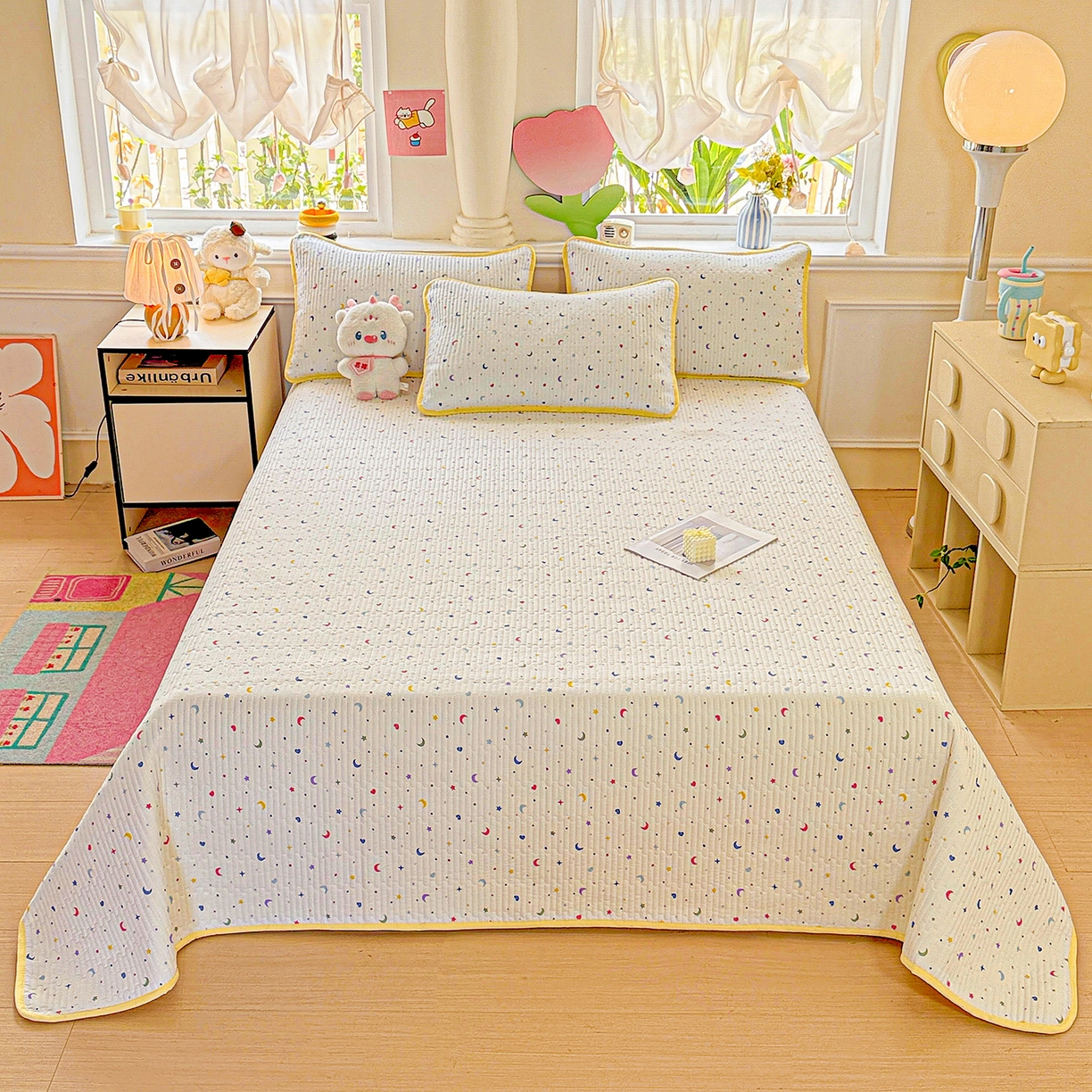 91家纺网 家纺一手货源 找家纺 （总）恒尚居 2025新款双层纱床盖床盖单品单床盖云感夹棉床单床垫软床垫-四季款【系列二】