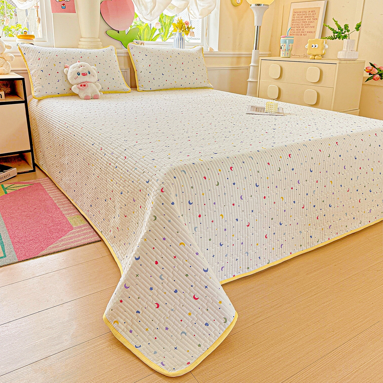 91家纺网 家纺一手货源 找家纺 （总）恒尚居 2025新款双层纱床盖床盖单品单床盖云感夹棉床单床垫软床垫-四季款【系列二】