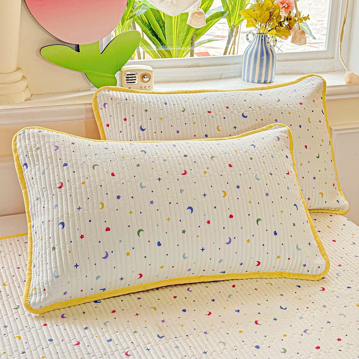 91家纺网 家纺一手货源 找家纺 （总）恒尚居 2025新款双层纱床盖床盖单品单床盖云感夹棉床单床垫软床垫-四季款【系列二】