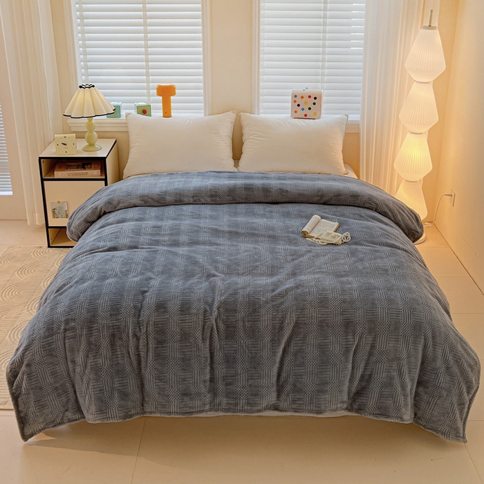 91家纺网 家纺一手货源 找家纺 （总）美洲琳 2025新款提花简约珊瑚绒法莱绒毯毛毯毯子