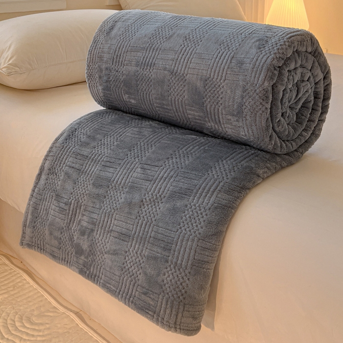 91家纺网 家纺一手货源 找家纺 （总）美洲琳 2025新款提花简约珊瑚绒法莱绒毯毛毯毯子