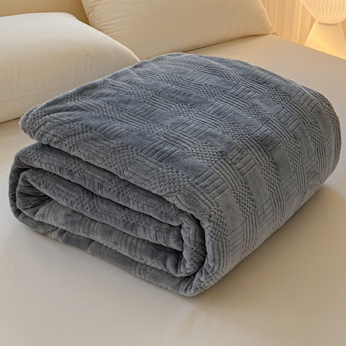 91家纺网 家纺一手货源 找家纺 （总）美洲琳 2025新款提花简约珊瑚绒法莱绒毯毛毯毯子