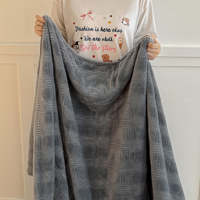 91家纺网 家纺一手货源 找家纺 （总）美洲琳 2025新款提花简约珊瑚绒法莱绒毯毛毯毯子