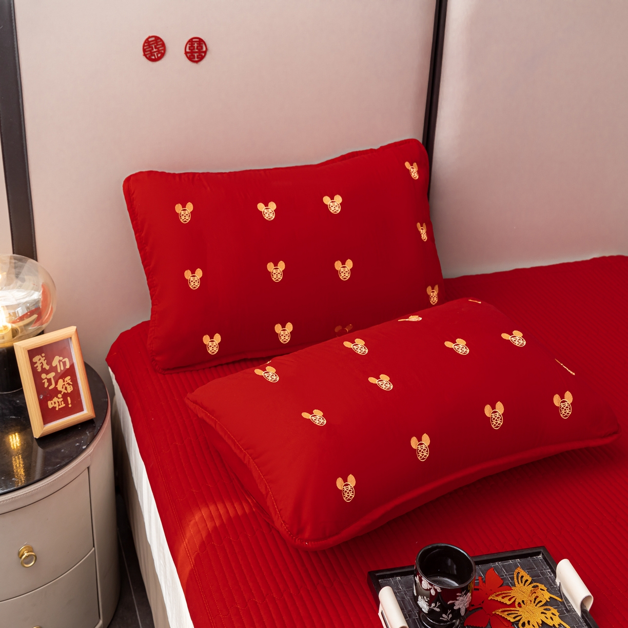 91家纺网 家纺一手货源 找家纺 （总）卓缦家纺 2025新款婚庆枕套