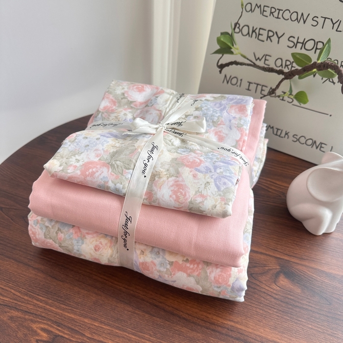 爱思佳 2024新款A类母婴全棉双层纱印花四件套直播热卖系列三 叠拍图 暖阳绿意