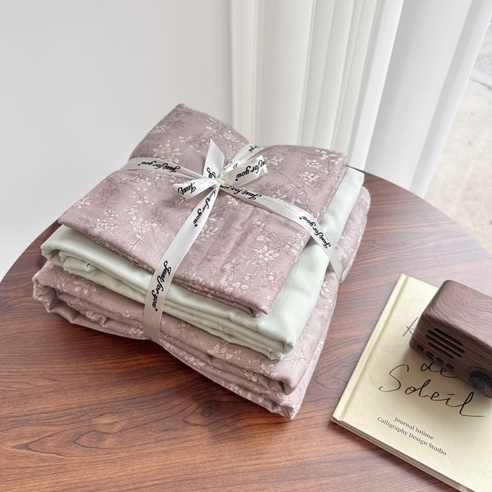 爱思佳 2024新款A类母婴全棉双层纱印花四件套直播热卖系列三 叠拍图 桑知