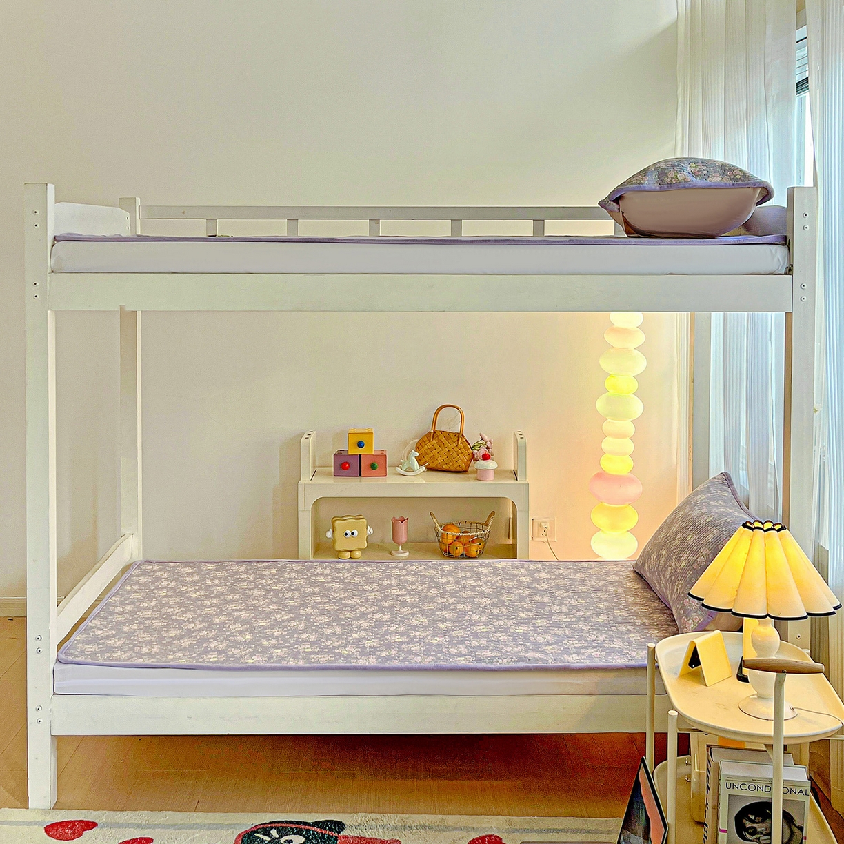 91家纺网 家纺一手货源 找家纺 恒尚居 2025新款学生床盖纯棉牛奶绒正反两用夹棉床单床垫-秋冬款-四季通用【系列一】 花田物语【A纯棉-B宝宝绒】