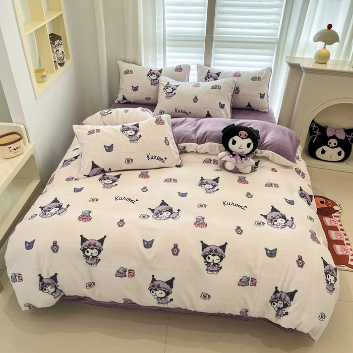 91家纺网 家纺一手货源 找家纺 孩子王家纺 2025新款正版授权卡通牛奶绒小版奥特曼-三丽鸥（含防伪码） 布丁库洛米