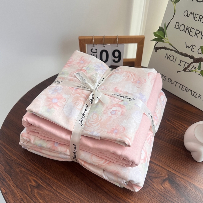 爱思佳 2024新款A类母婴全棉双层纱印花四件套直播热卖系列三 叠拍图 十里桃花