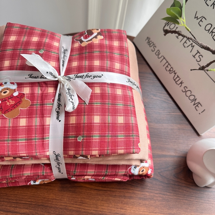 91家纺网 家纺一手货源 找家纺 爱思佳 2024新款A类母婴全棉双层纱印花四件套直播热卖系列三 叠拍图 旺财