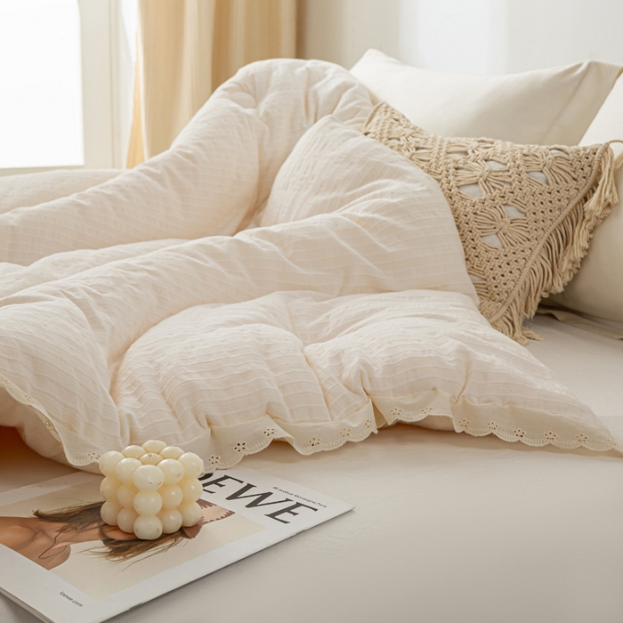 91家纺网 家纺一手货源 找家纺 （总）心梦泽家纺 2025新款全棉水洗色织大豆被纤维被子纯棉冬被双人春秋被芯