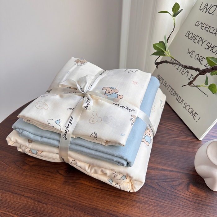 爱思佳 2024新款A类母婴全棉双层纱印花四件套直播热卖系列三 叠拍图 星仔