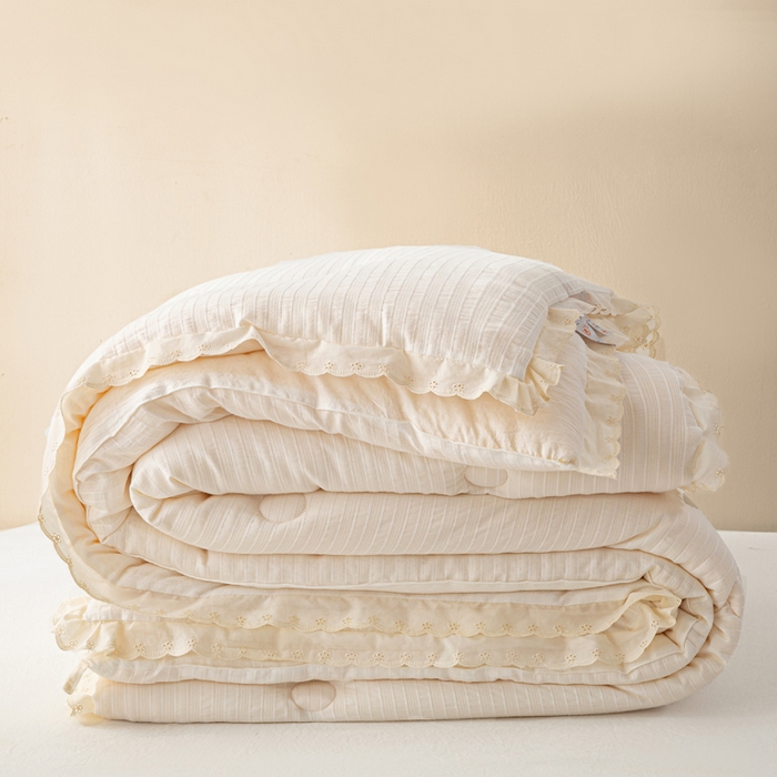 91家纺网 家纺一手货源 找家纺 （总）心梦泽家纺 2025新款全棉水洗色织大豆被纤维被子纯棉冬被双人春秋被芯