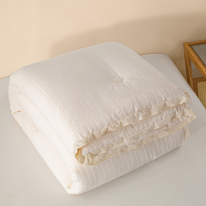 91家纺网 家纺一手货源 找家纺 （总）心梦泽家纺 2025新款全棉水洗色织大豆被纤维被子纯棉冬被双人春秋被芯