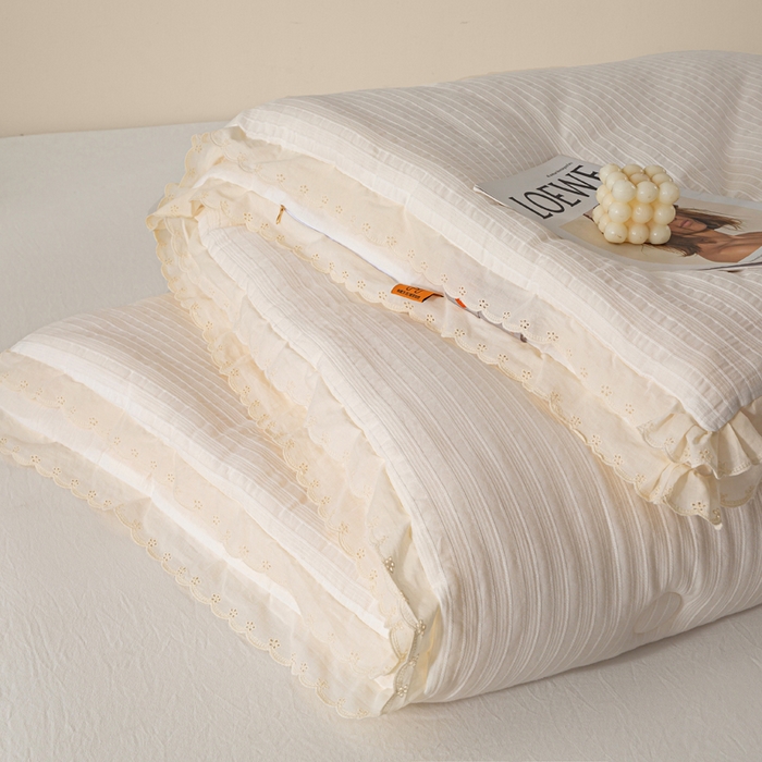 91家纺网 家纺一手货源 找家纺 （总）心梦泽家纺 2025新款全棉水洗色织大豆被纤维被子纯棉冬被双人春秋被芯