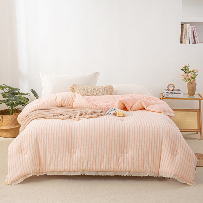 91家纺网 家纺一手货源 找家纺 （总）心梦泽家纺 2025新款全棉水洗色织大豆被纤维被子纯棉冬被双人春秋被芯