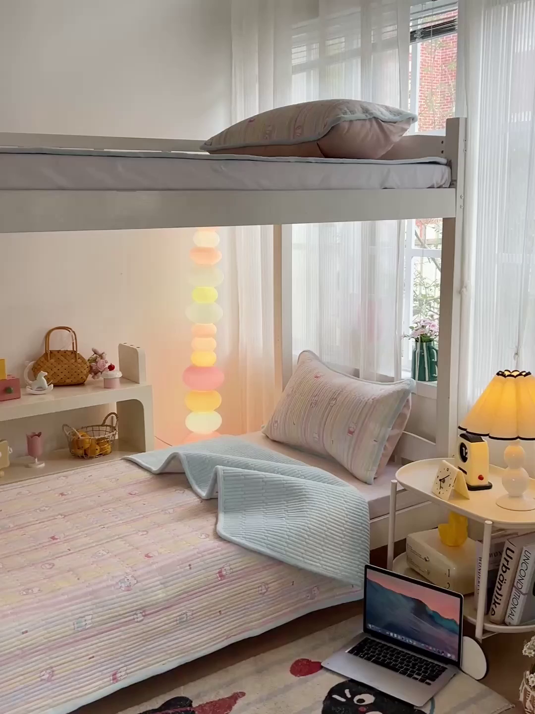 91家纺网 家纺一手货源 找家纺 恒尚居 2025新款学生床盖纯棉牛奶绒正反两用夹棉床单床垫-秋冬款-四季通用【系列一】 彩虹猫【A纯棉-B宝宝绒】