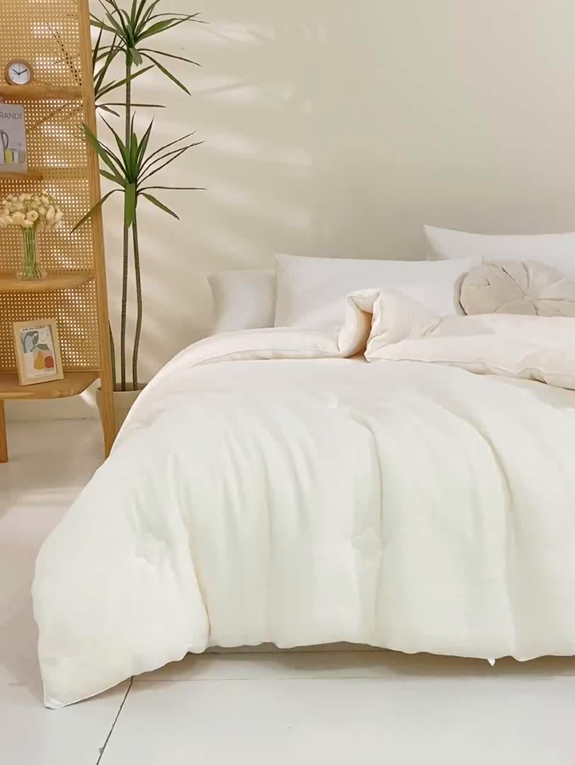 91家纺网 家纺一手货源 找家纺 （总）心梦泽家纺 2025新款全棉水洗双层纱大豆纤维被子纯棉超柔冬被春秋被芯