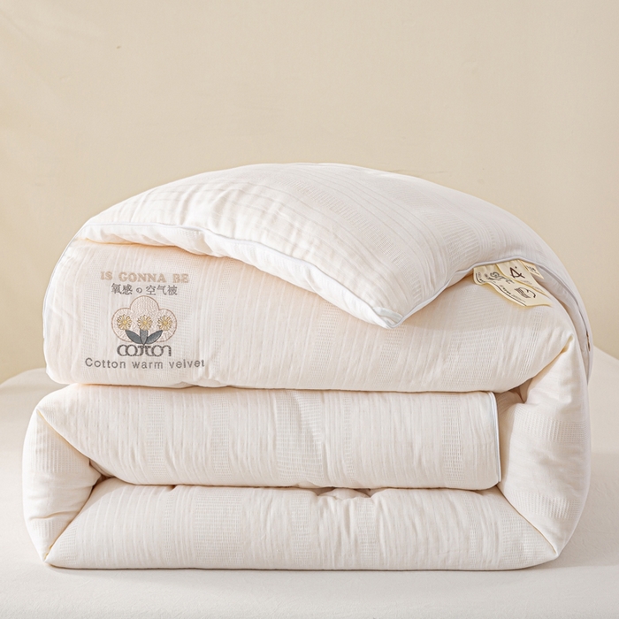 91家纺网 家纺一手货源 找家纺 （总）心梦泽家纺 2025新款全棉水洗双层纱大豆纤维被子纯棉超柔冬被春秋被芯