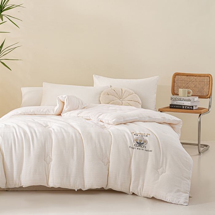 91家纺网 家纺一手货源 找家纺 （总）心梦泽家纺 2025新款全棉水洗双层纱大豆纤维被子纯棉超柔冬被春秋被芯