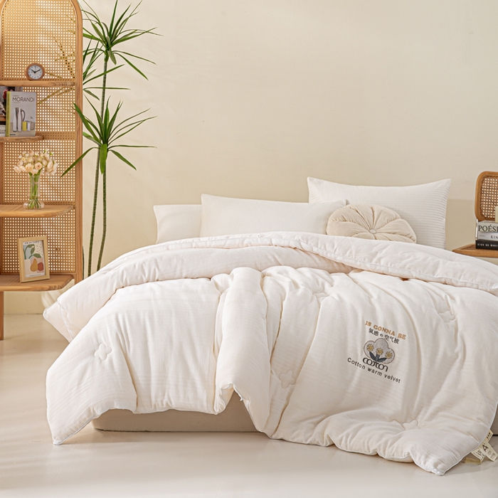 91家纺网 家纺一手货源 找家纺 （总）心梦泽家纺 2025新款全棉水洗双层纱大豆纤维被子纯棉超柔冬被春秋被芯