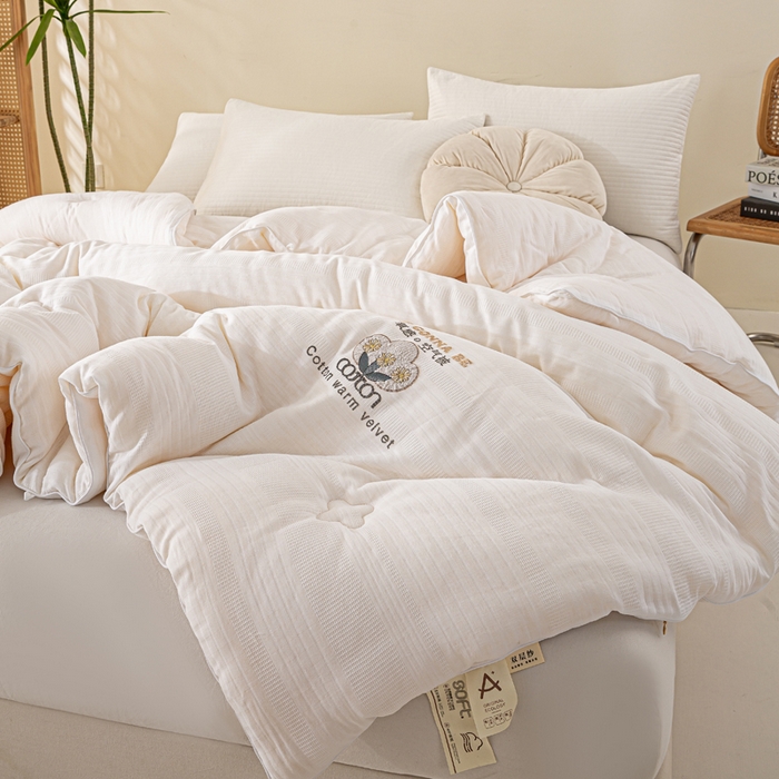 91家纺网 家纺一手货源 找家纺 （总）心梦泽家纺 2025新款全棉水洗双层纱大豆纤维被子纯棉超柔冬被春秋被芯