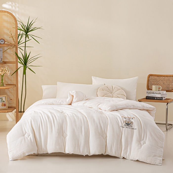 91家纺网 家纺一手货源 找家纺 （总）心梦泽家纺 2025新款全棉水洗双层纱大豆纤维被子纯棉超柔冬被春秋被芯