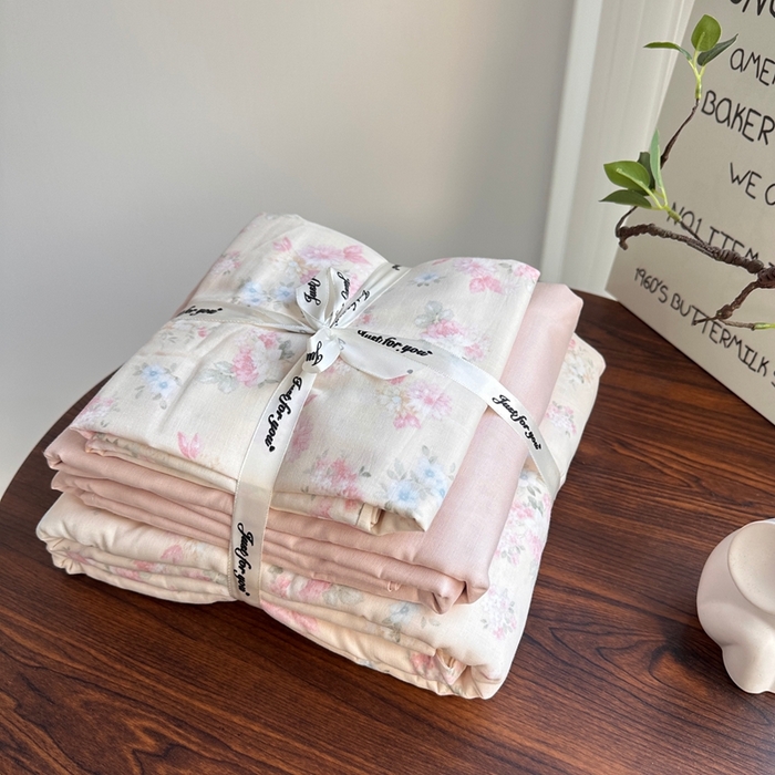 爱思佳 2024新款A类母婴全棉双层纱印花四件套直播热卖系列三 叠拍图 杏花村