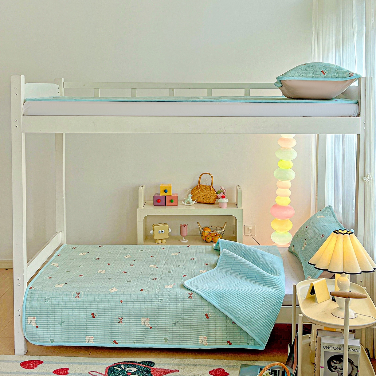 91家纺网 家纺一手货源 找家纺 恒尚居 2025新款学生床盖纯棉牛奶绒正反两用夹棉床单床垫-秋冬款-四季通用【系列一】 蓝象【A纯棉-B宝宝绒】