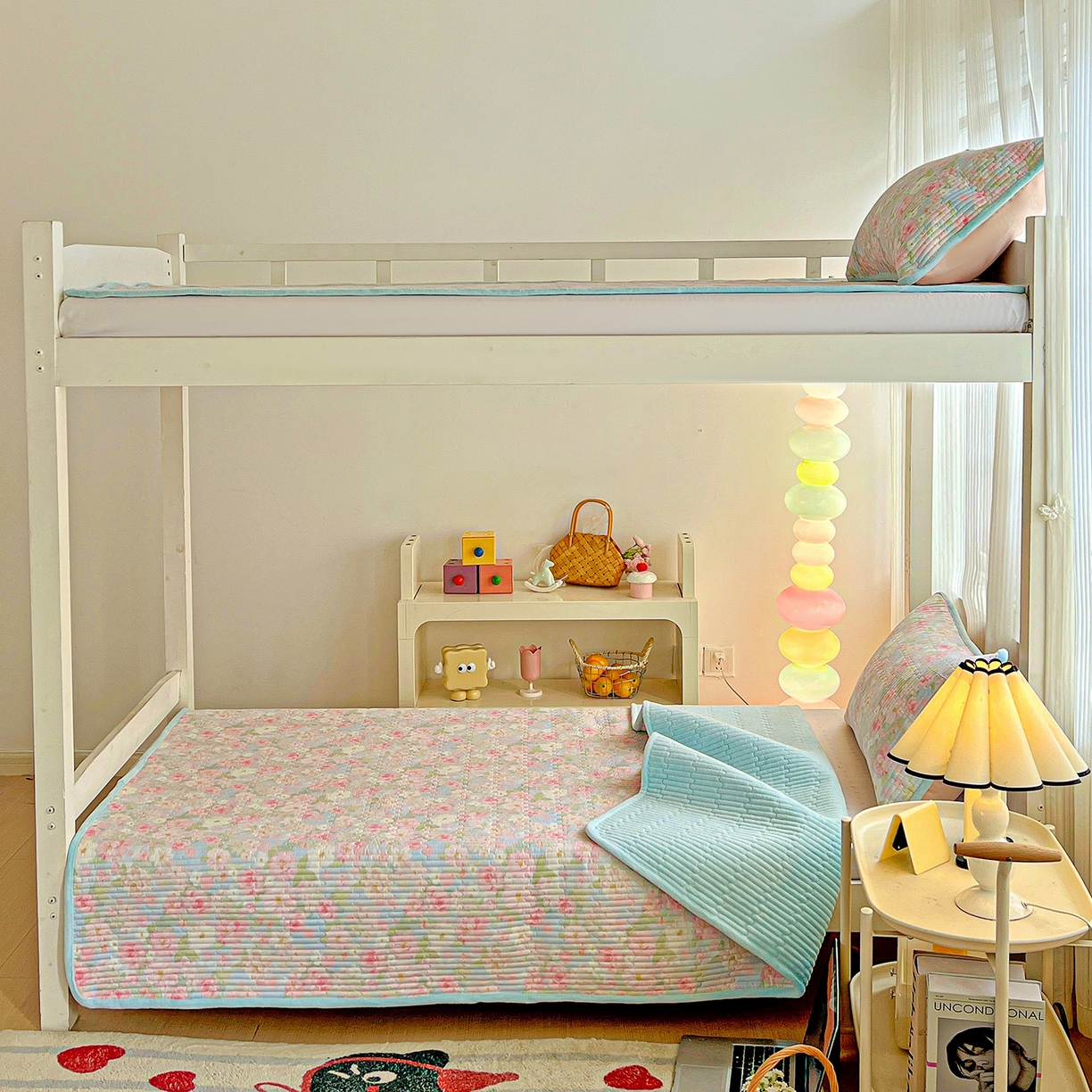 91家纺网 家纺一手货源 找家纺 恒尚居 2025新款学生床盖纯棉牛奶绒正反两用夹棉床单床垫-秋冬款-四季通用【系列一】 梦幻【A纯棉-B宝宝绒】